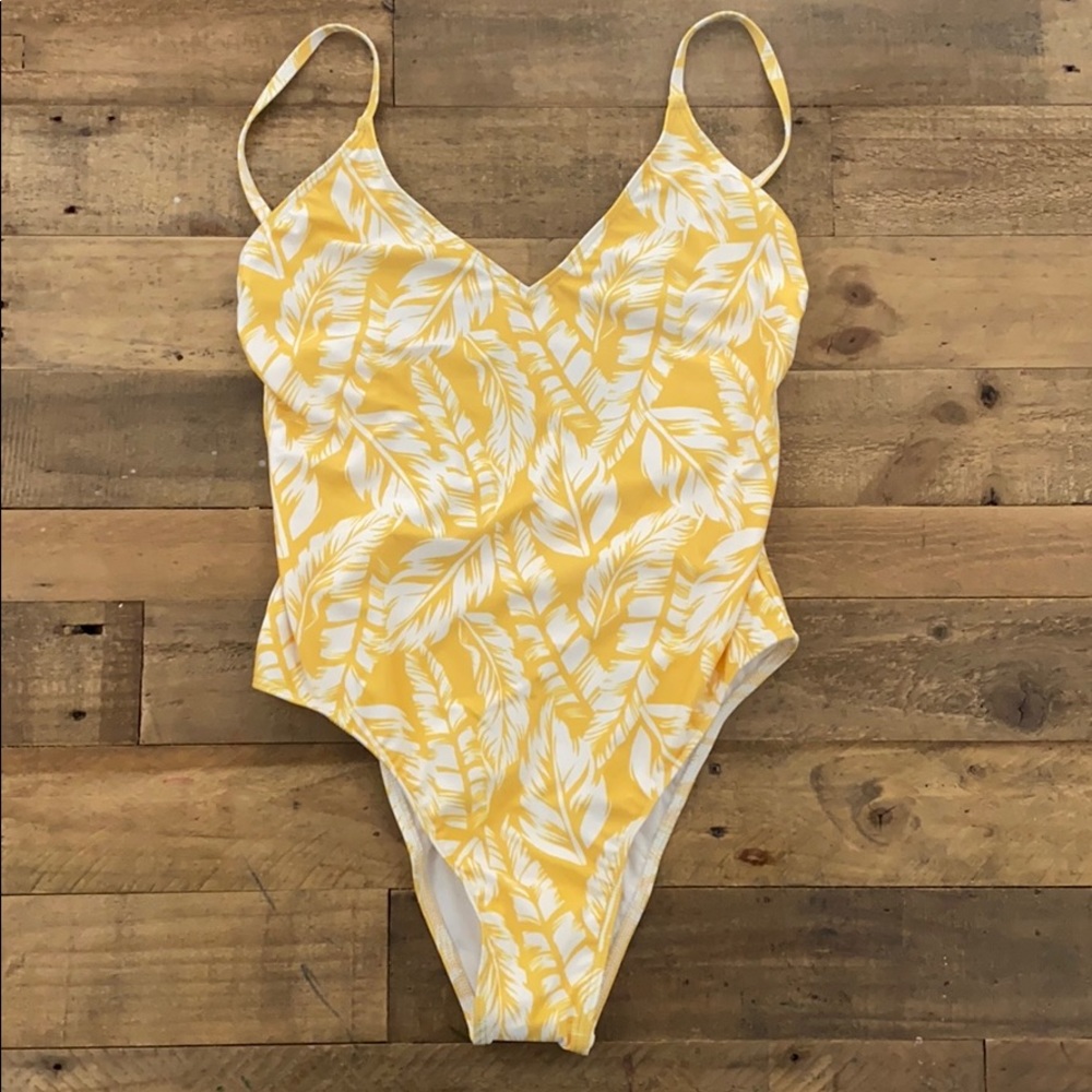 Vicious young babes yellow V-neck one piece